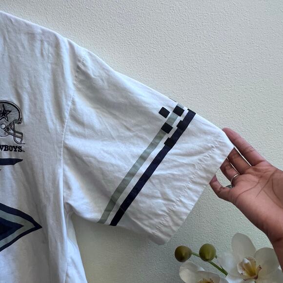 Vintage Cowboys Men's White Abstract Print Polo True Fan Short Sleeve Size M - Picture 5 of 6